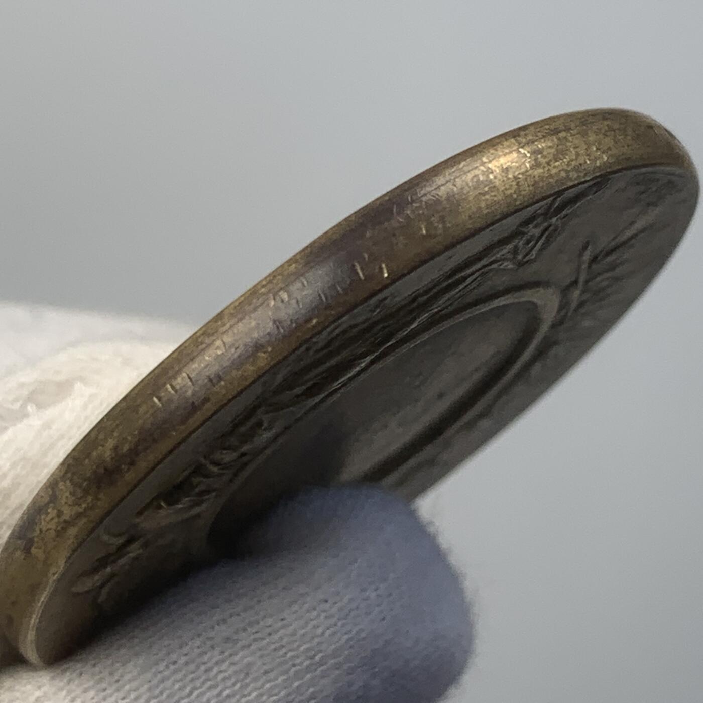 掌中浮雕-藏着的欧洲第048场 法国戎装玛丽安娜铜章，名家Bottee作品，41mm