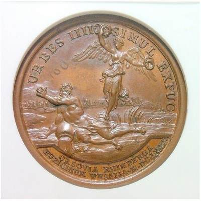 【艺术】【加厚盒】NGC MS63 法国艺术大章1672年 太阳王路易十四法荷战争 高浮雕精制大铜章 40MM 【艺术】【加厚盒】NGC MS63 法国艺术大章1672年 太阳王路易十四法荷战争 高浮雕精制大铜章 40MM