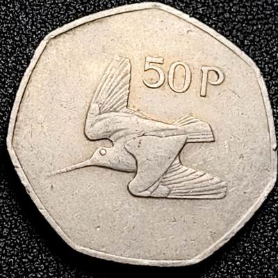 泉币菌-第166场- 新年第九场 精品福利场 - 鸷鸟 爱尔兰1979年50便士硬币 直径30mm 