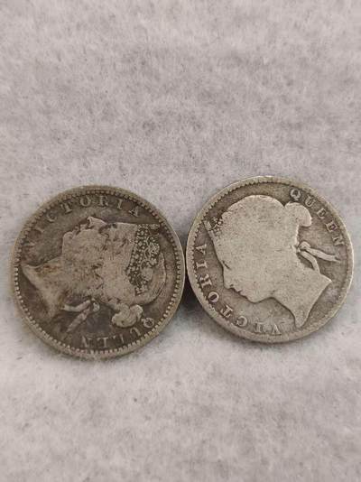 G&W世界散币，银币处理专场（第42场） - 海峡殖民地10分  银币  2枚