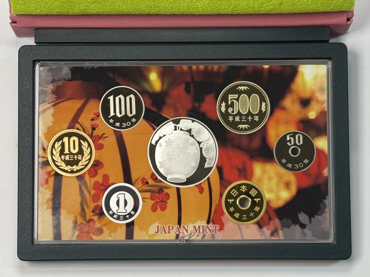 S&S Numismatic世界钱币-拍卖 第118期  日本2018年 赏樱系列-大提灯 6枚精制套币+1枚20克彩色银章 官方卡币