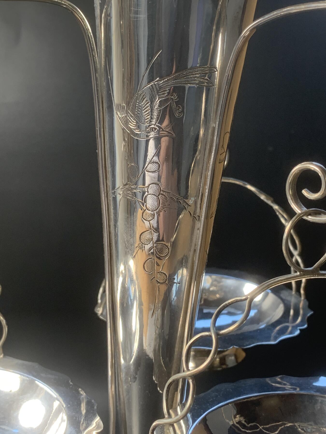 掌中浮雕-藏着的欧洲第048场 192X年中国高银挂篮，30.80厘米高 X 21厘米高，重401克