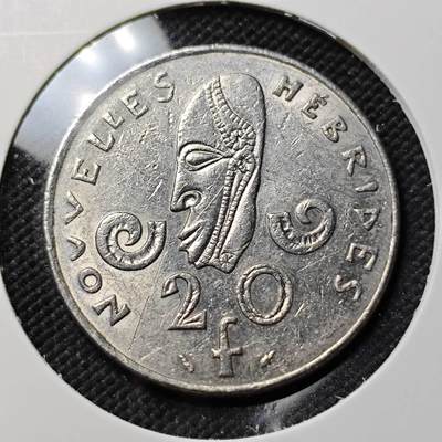 KK钱币收藏小铺  第387期  2月预留时间 周末发货 -  1977法属赫布里底20法郎