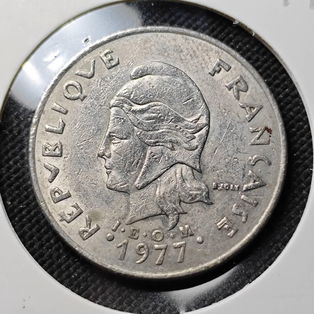 KK钱币收藏小铺  第387期  2月预留时间 周末发货  1977法属赫布里底20法郎
