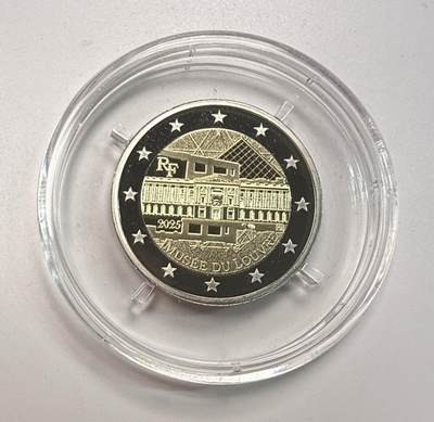S&S Numismatic世界钱币-拍卖 第118期  - 法国2025年 巴黎卢浮宫 2欧元双色精制纪念币 盒证齐全