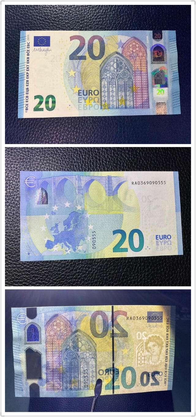 【礼羽收藏】🌏世界钱币拍卖第118期 欧盟 2015年三签20欧元刀拆品UNC+ 无47豹子555靓号