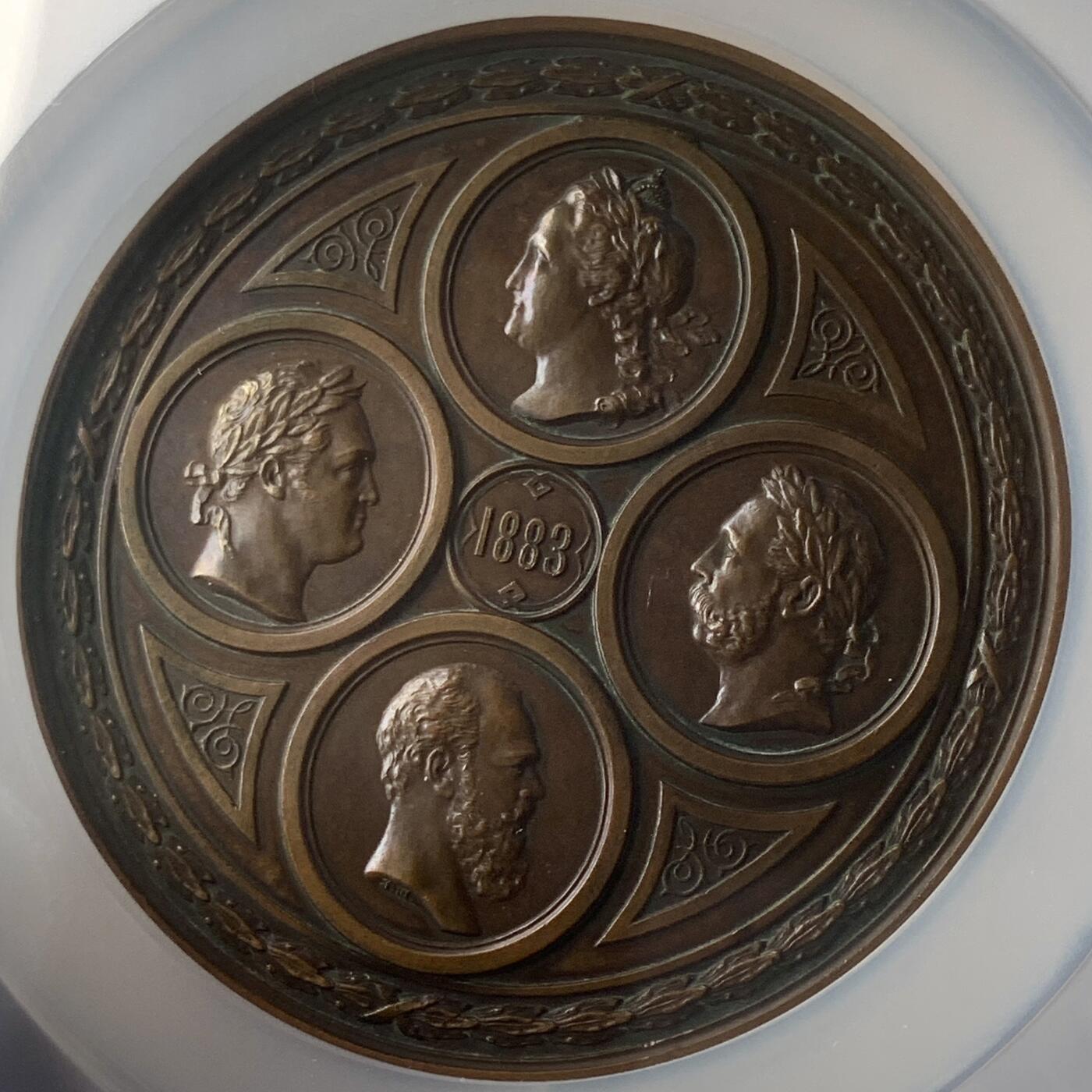 掌中浮雕-藏着的欧洲第048场 NGC MS61 : 1883年亚历山大三世Syassky & Svirsky运河开通铜章，80mm；   俄章目录Smirnov No. 880，Diakov 937.1 