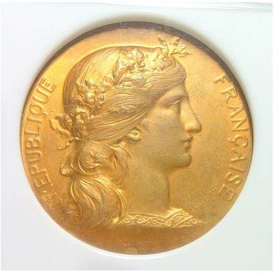 【加厚盒】NGC MS63RB 法国1897年 女神玛丽安娜高浮雕精制大铜章40MM - 【加厚盒】NGC MS63RB 法国1897年 女神玛丽安娜高浮雕精制大铜章40MM