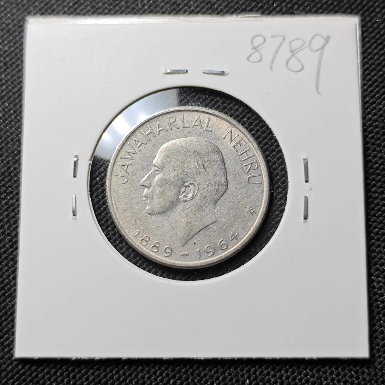 KK钱币收藏小铺  第387期  2月预留时间 周末发货  1964印度50派沙 甘地纪念币