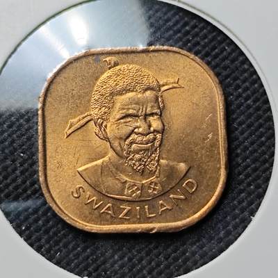 KK钱币收藏小铺  第387期  2月预留时间 周末发货 -  1975斯威士兰2分铜币 好品