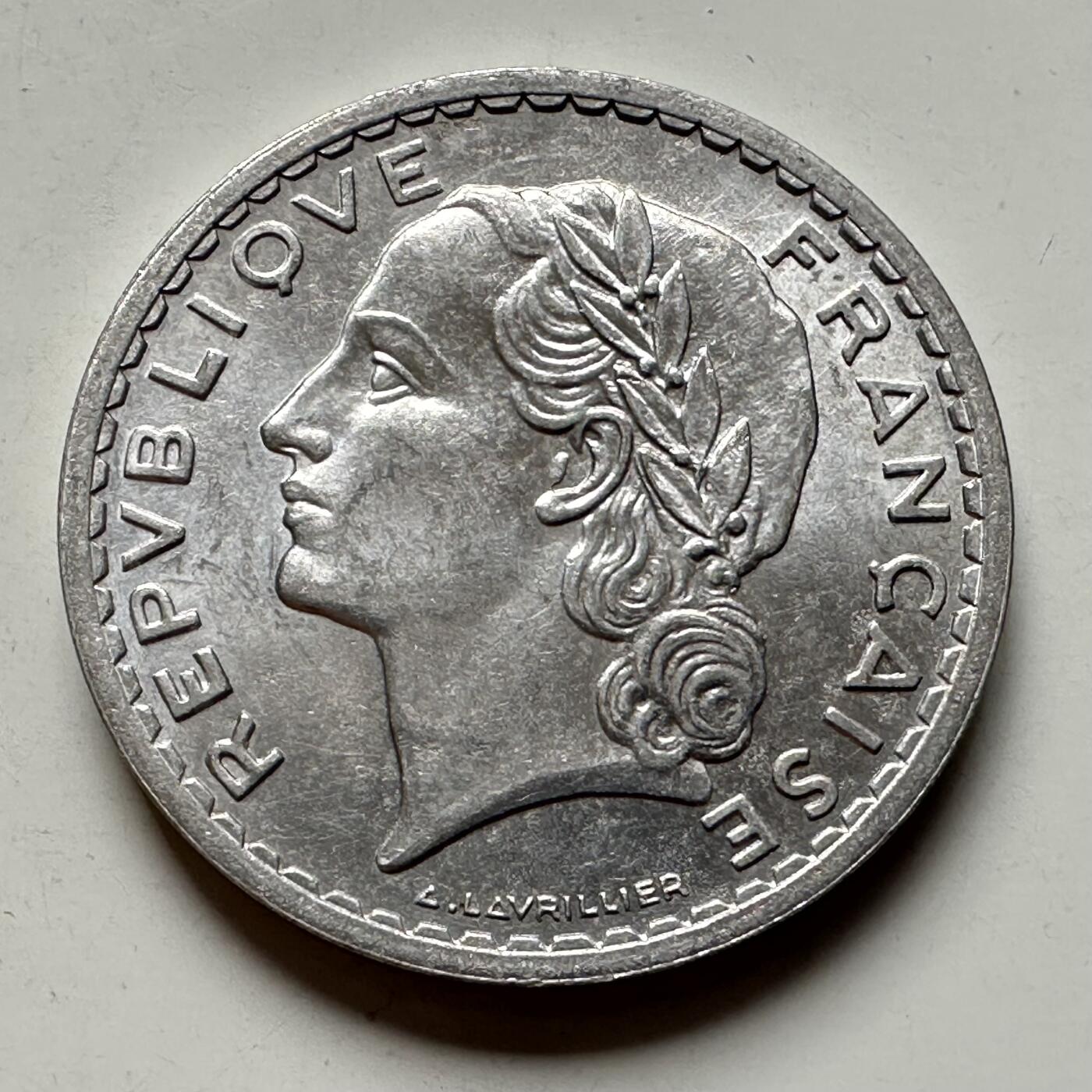 🌹外币初藏🌹🐯2026年第4场  每周二四六晚8️⃣点 接代拍 法国1949年五法郎 原光铝币