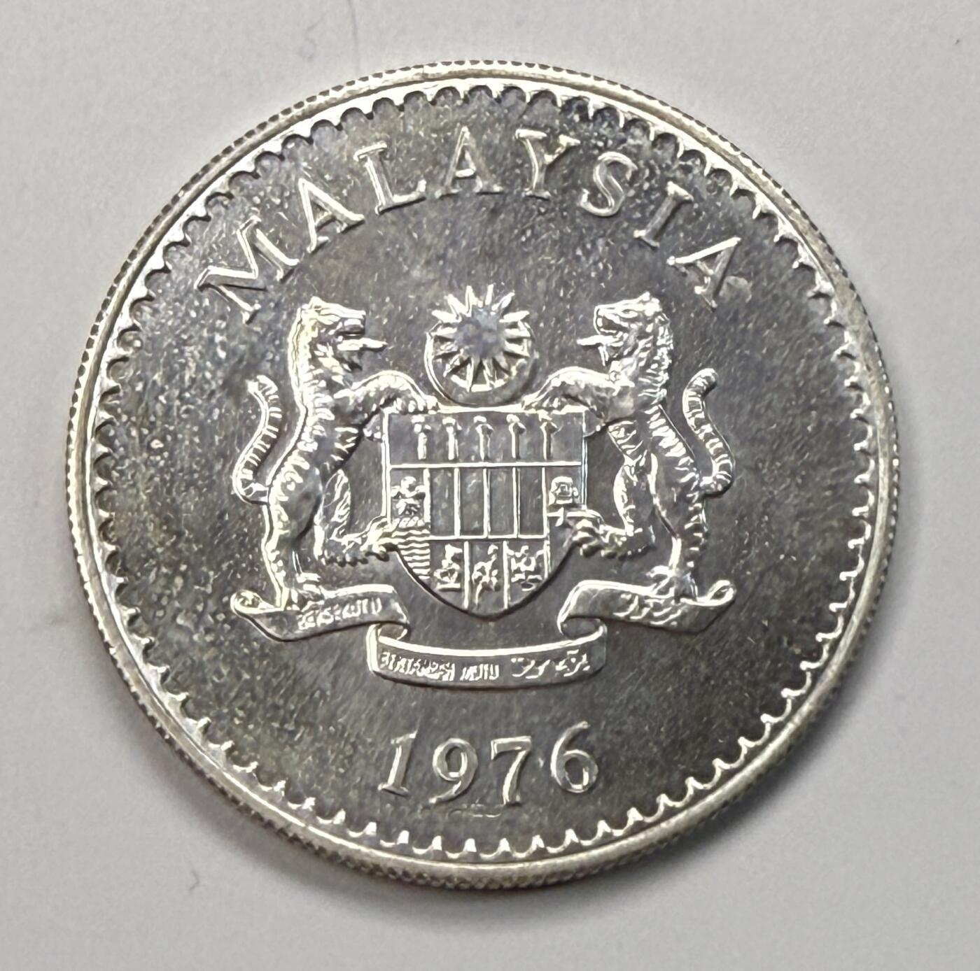 S&S Numismatic世界钱币-拍卖 第118期  马来西亚1976年 世界野生动物保护系列-水牛 15林吉特纪念银币 28.28克925银