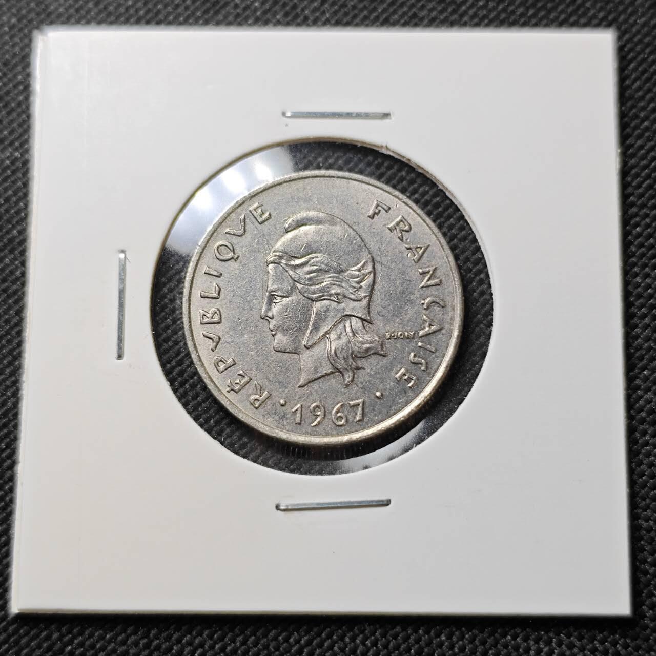 KK钱币收藏小铺  第387期  2月预留时间 周末发货  法属新喀里多尼亚10法郎