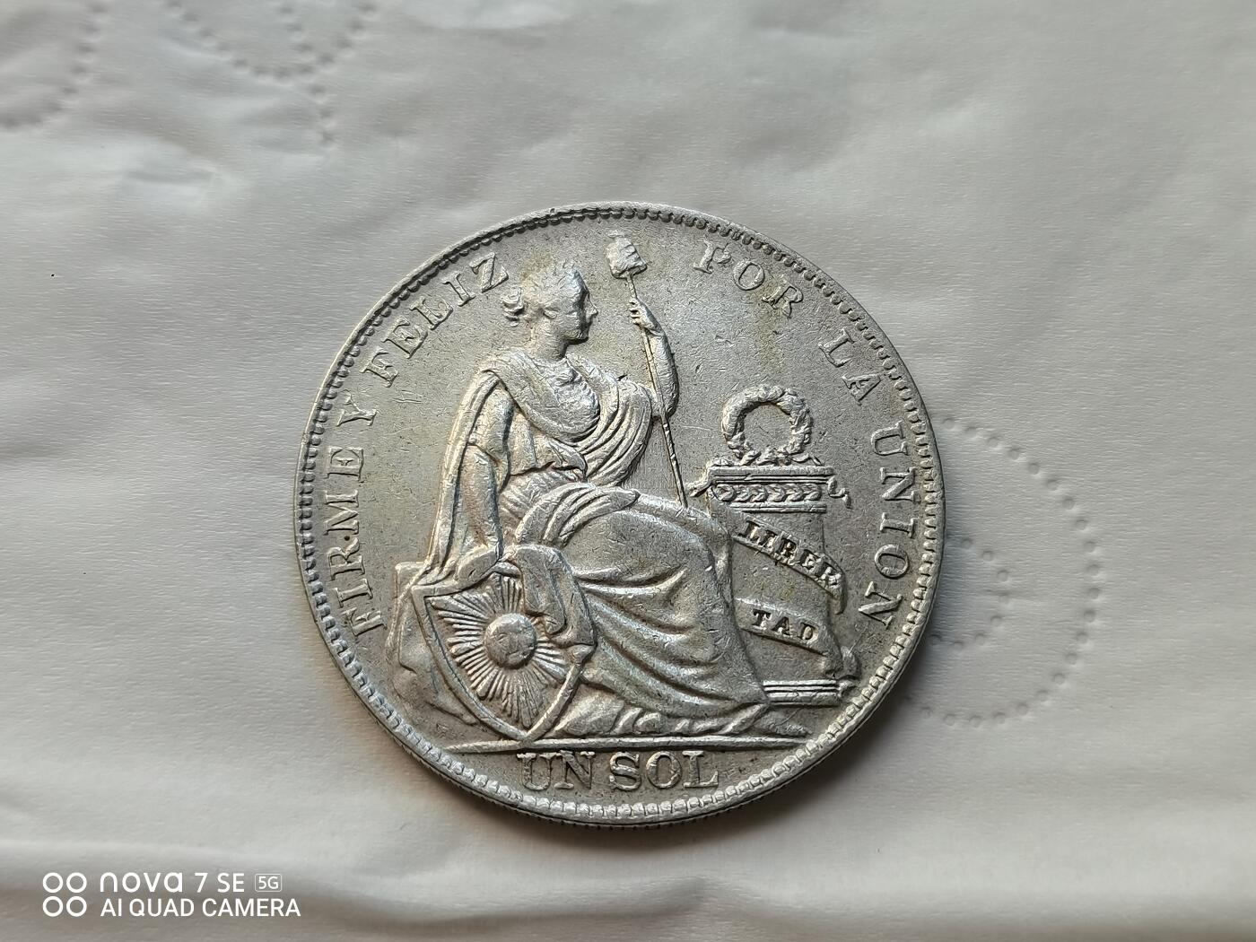 外国外币 1934年秘鲁1索尔大银币