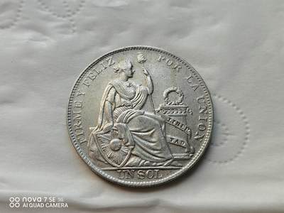 外国外币 - 1934年秘鲁1索尔大银币