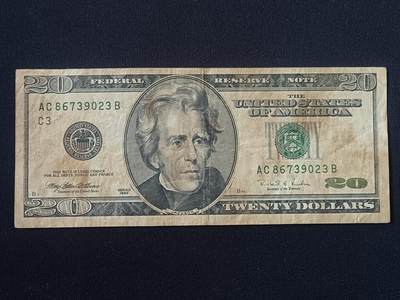 【游宝包邮场】蛇年第105期 纸钞硬币卡牌综合场[一] - 美国🇺🇸 20美元 大头版 C3费城 流通品 黄斑