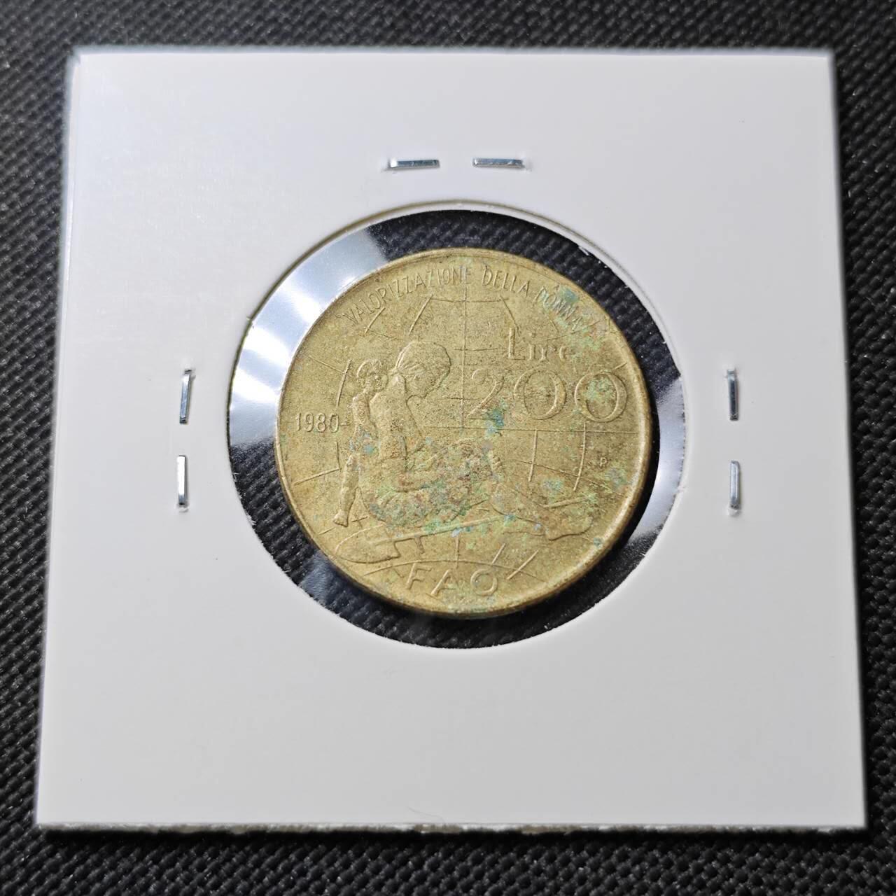 KK钱币收藏小铺  第387期  2月预留时间 周末发货  意大利200里拉纪念币