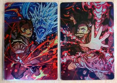 满200包邮！龙虎卡牌-七一场（满200元包邮，无佣金，每周六结拍，欢迎送拍） - 粗闪2张 江东 鬼灭之刃对卡