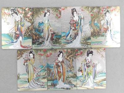 满200包邮！龙虎卡牌-七一场（满200元包邮，无佣金，每周六结拍，欢迎送拍） - 冷烫粗闪7张 燎原焱卡 列仙卷 彫仙-七仙女