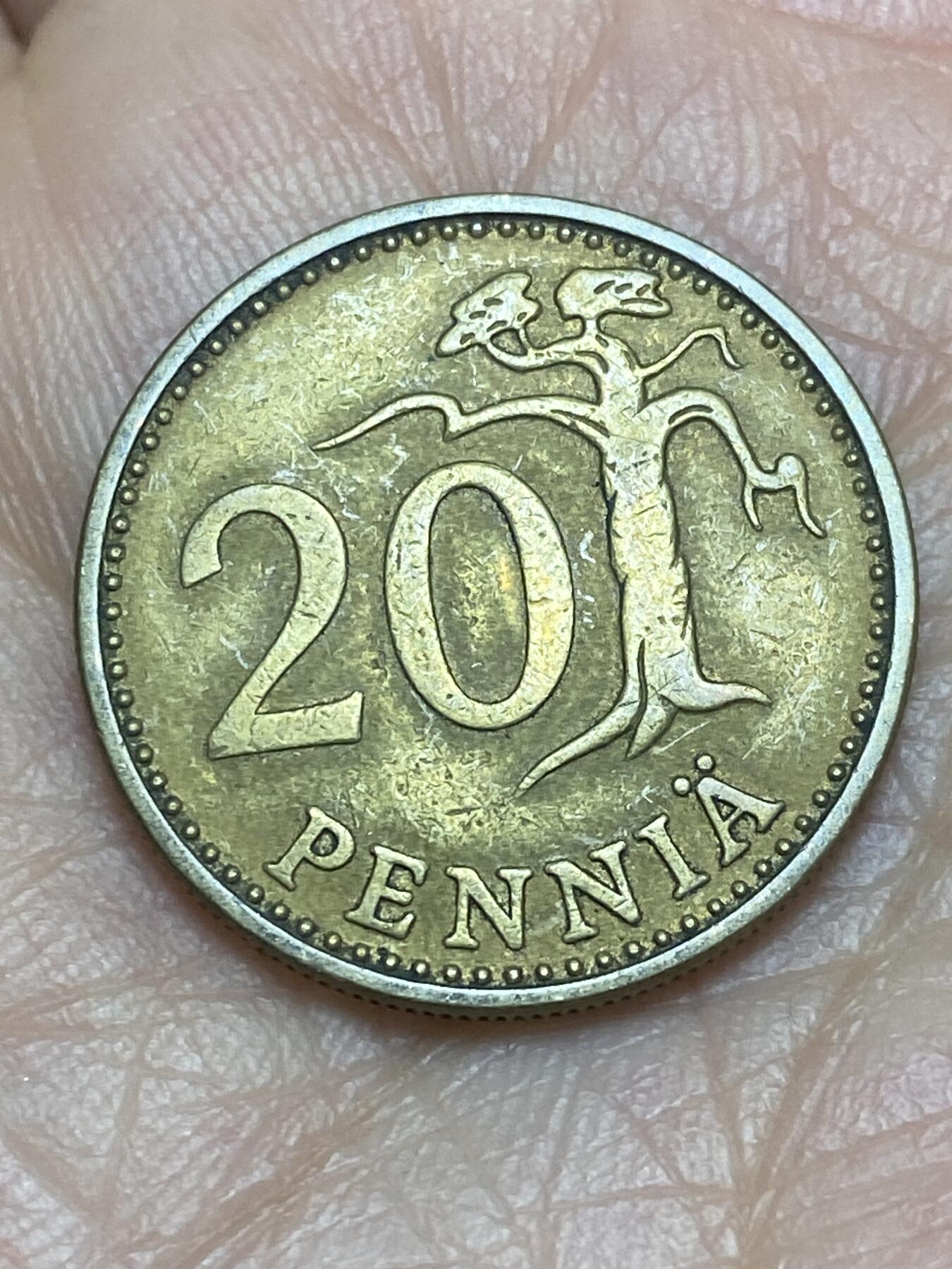 2026年第五场(总第一百七十四场）外国好品散币场(免佣金) 芬兰🇫🇮1965年20盆尼(S标)