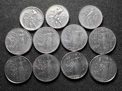 KK钱币收藏小铺  第387期  2月预留时间 周末发货 -  意大利小50/100里拉一组11枚