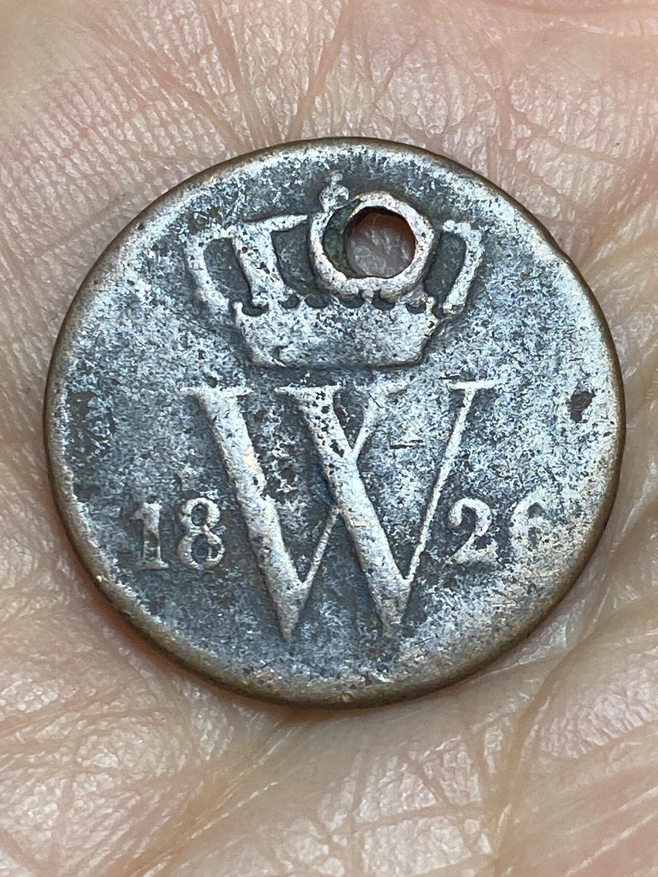 2026年第五场(总第一百七十四场）外国好品散币场(免佣金) 打孔–荷兰🇳🇱1826年1分(威廉一世时期，Torch–火炬标)