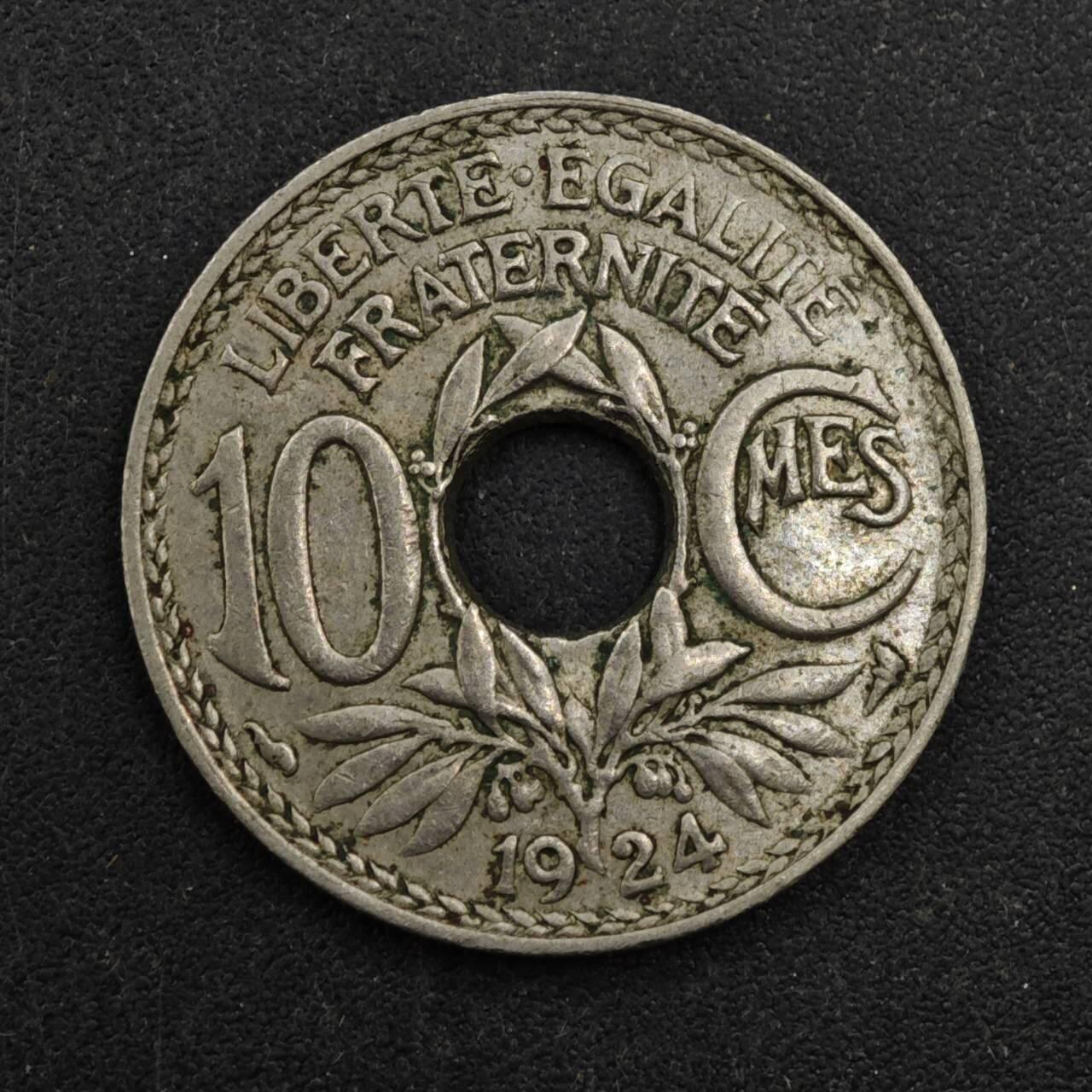 【淘币小摊】实时拍第八百四十三拍   散币场   满百包邮可预留二周 每周一统一发货   法国1924年10分镍币