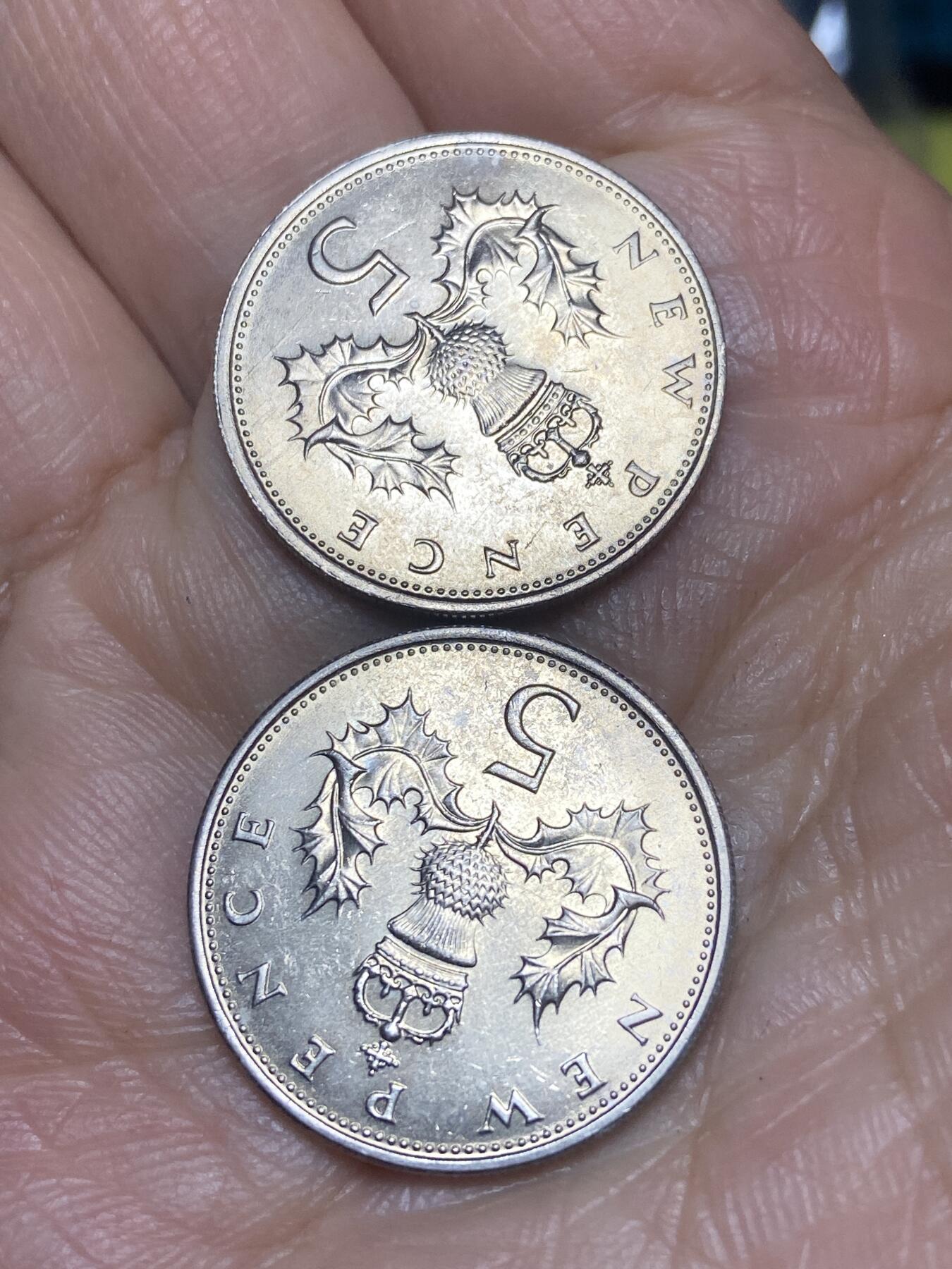 2026年第五场(总第一百七十四场）外国好品散币场(免佣金) 好品–英国🇬🇧5新便士2枚：1969年