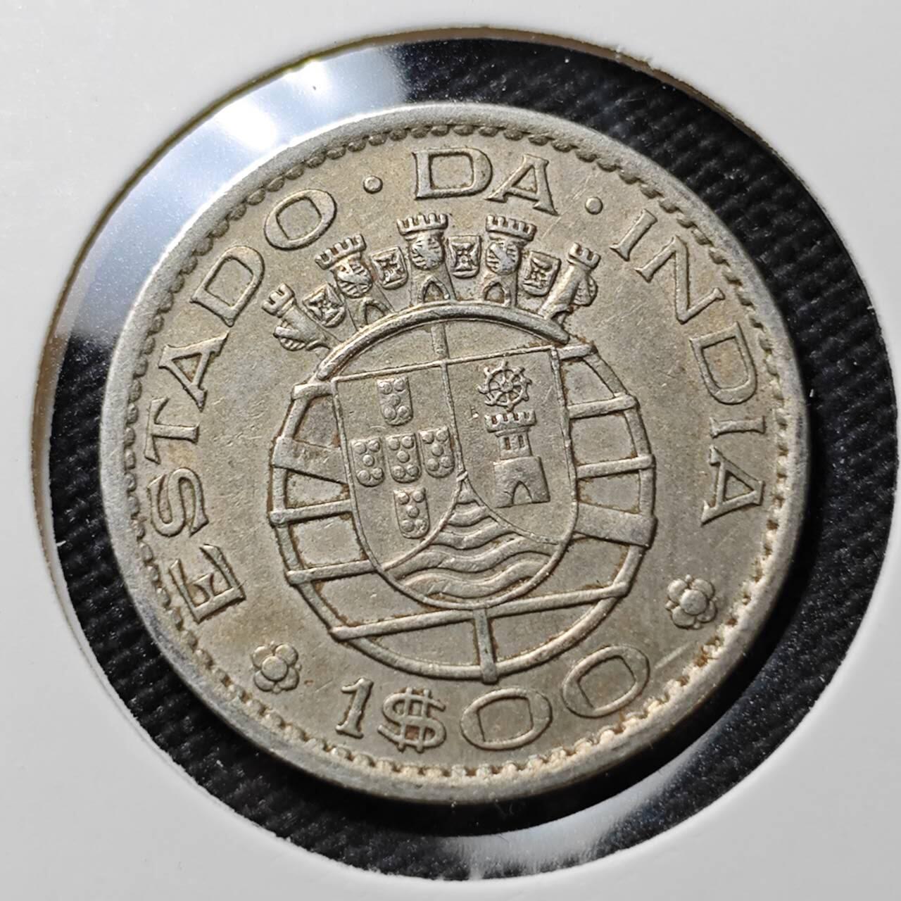 KK钱币收藏小铺  第387期  2月预留时间 周末发货  1959葡属印度1埃斯库多镍币