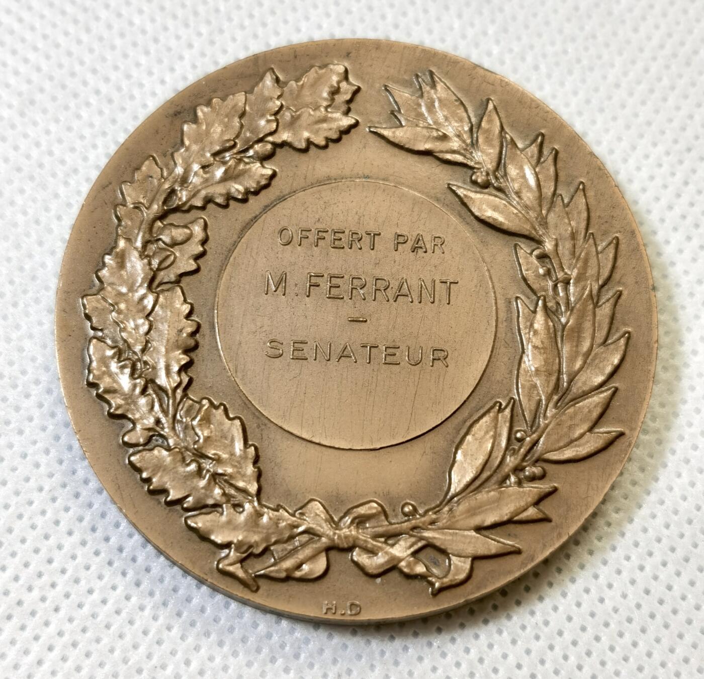 甄臻铺-世界币章拍卖（第46期）送拍享返佣金等优惠多多（1月10日精品场，敬请期待） 1973年法国参议员赠大铜章 50mm 70.6g，细节见图