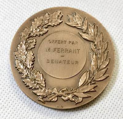 甄臻铺-世界币章拍卖（第46期）送拍享返佣金等优惠多多（1月10日精品场，敬请期待） 1973年法国参议员赠大铜章 50mm 70.6g，细节见图