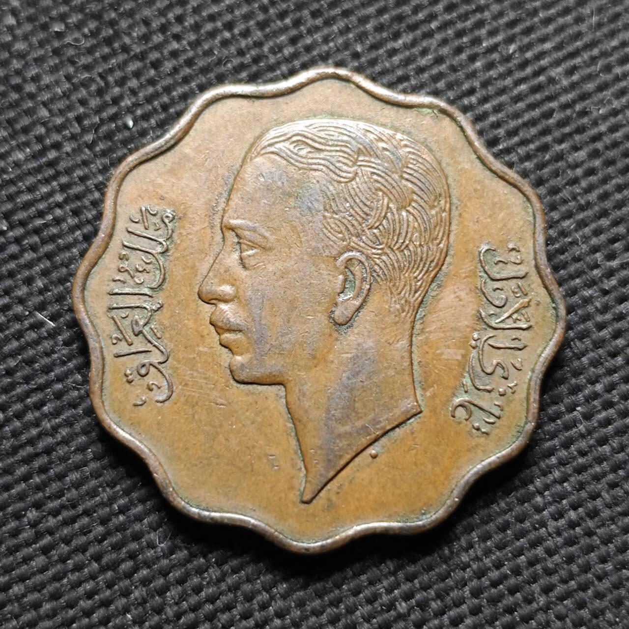 KK钱币收藏小铺  第399期  百期特拍（四拍之三）2月预留时间 周末发货 1938年 伊拉克10费尔 深打 少见铜币 发行量仅60万