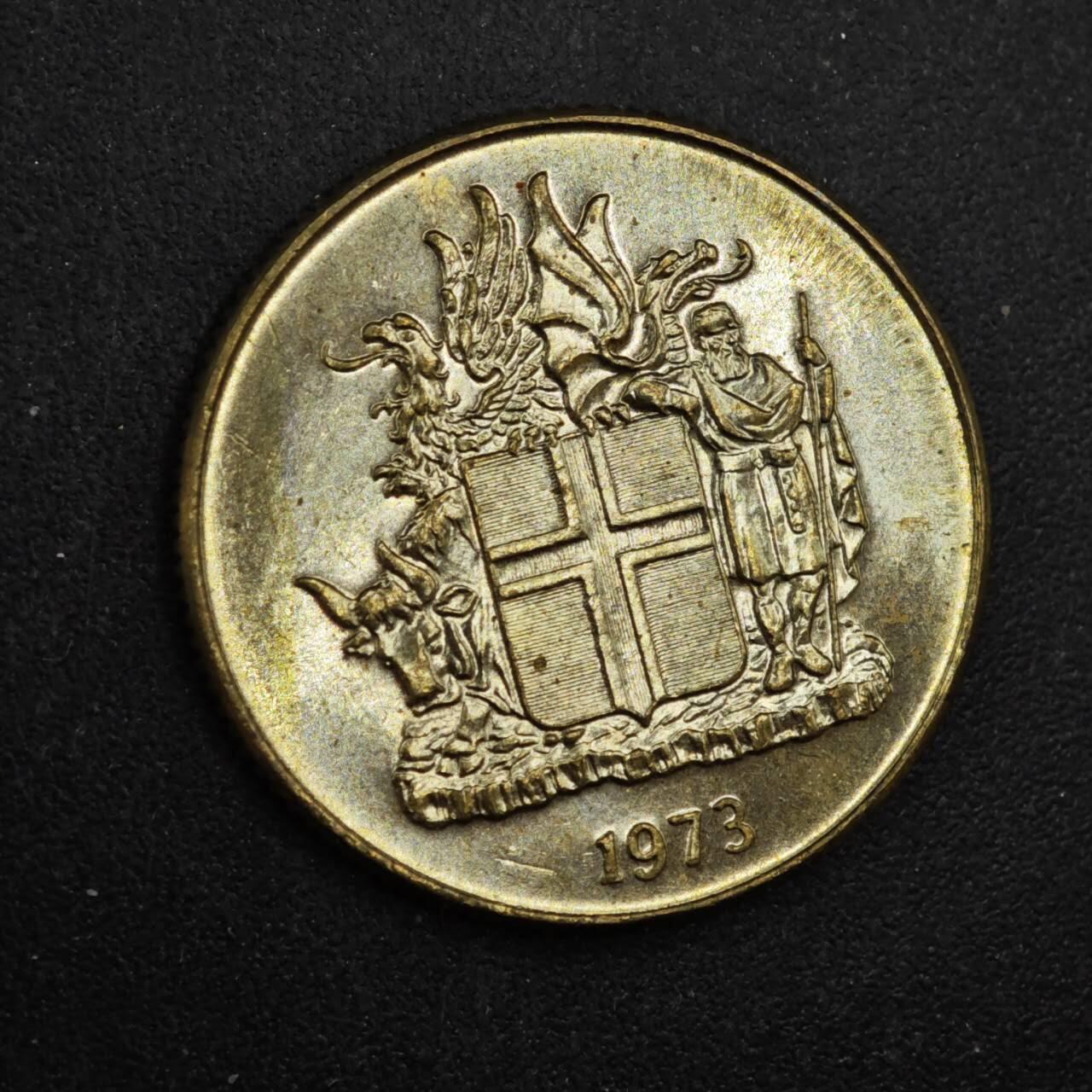 【淘币小摊】实时拍第八百四十三拍   散币场   满百包邮可预留二周 每周一统一发货   冰岛1973年1克朗铜币