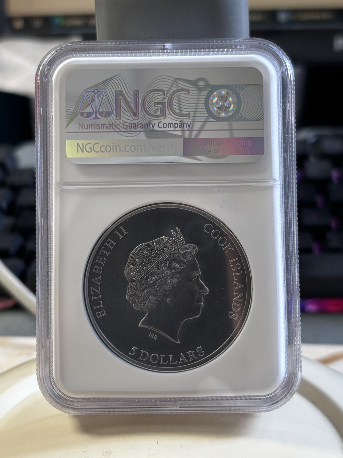 第187期拍卖 库克2023年迷茫和困境系列逃离仿古银币NGC-MS70首无盒无证书，999银，发行999枚