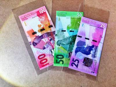 【Blue Auction】世界纸币精拍第773期——18级TOP拍卖/信誉/品质/专业/高效💫 - 【一组3张】塞舌尔 25-100卢比 全新UNC