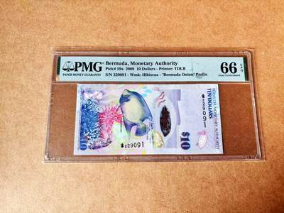 【Blue Auction】世界纸币精拍第773期——18级TOP拍卖/信誉/品质/专业/高效💫 - 【洋葱冠 无47】百慕大 2009年10元 PMG66EPQ 
