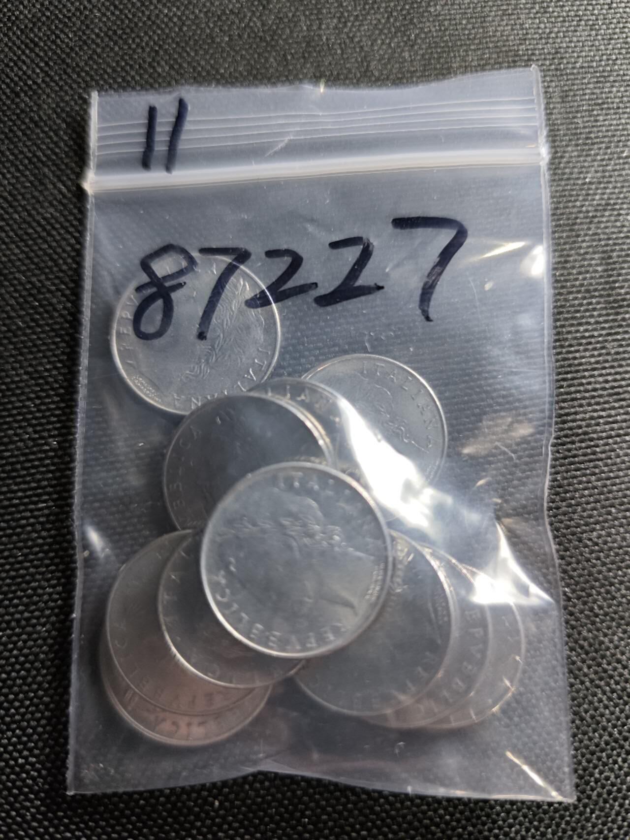 KK钱币收藏小铺  第387期  2月预留时间 周末发货  意大利小50/100里拉一组11枚