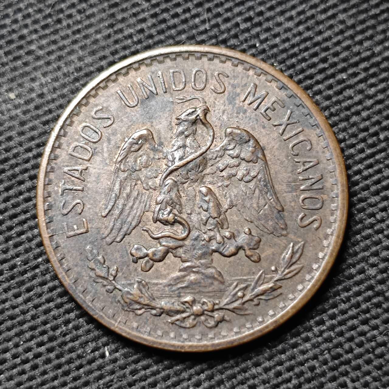 KK钱币收藏小铺  第399期  百期特拍（四拍之三）2月预留时间 周末发货  1925墨西哥2分铜币 带残光