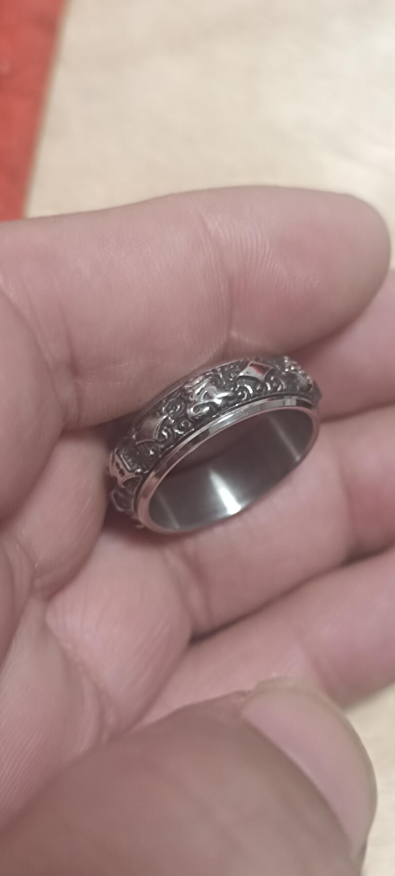 万国钱币阁第二场 【杂项】克兰茜六字真言转运戒指（全新）内圈外圈可旋转