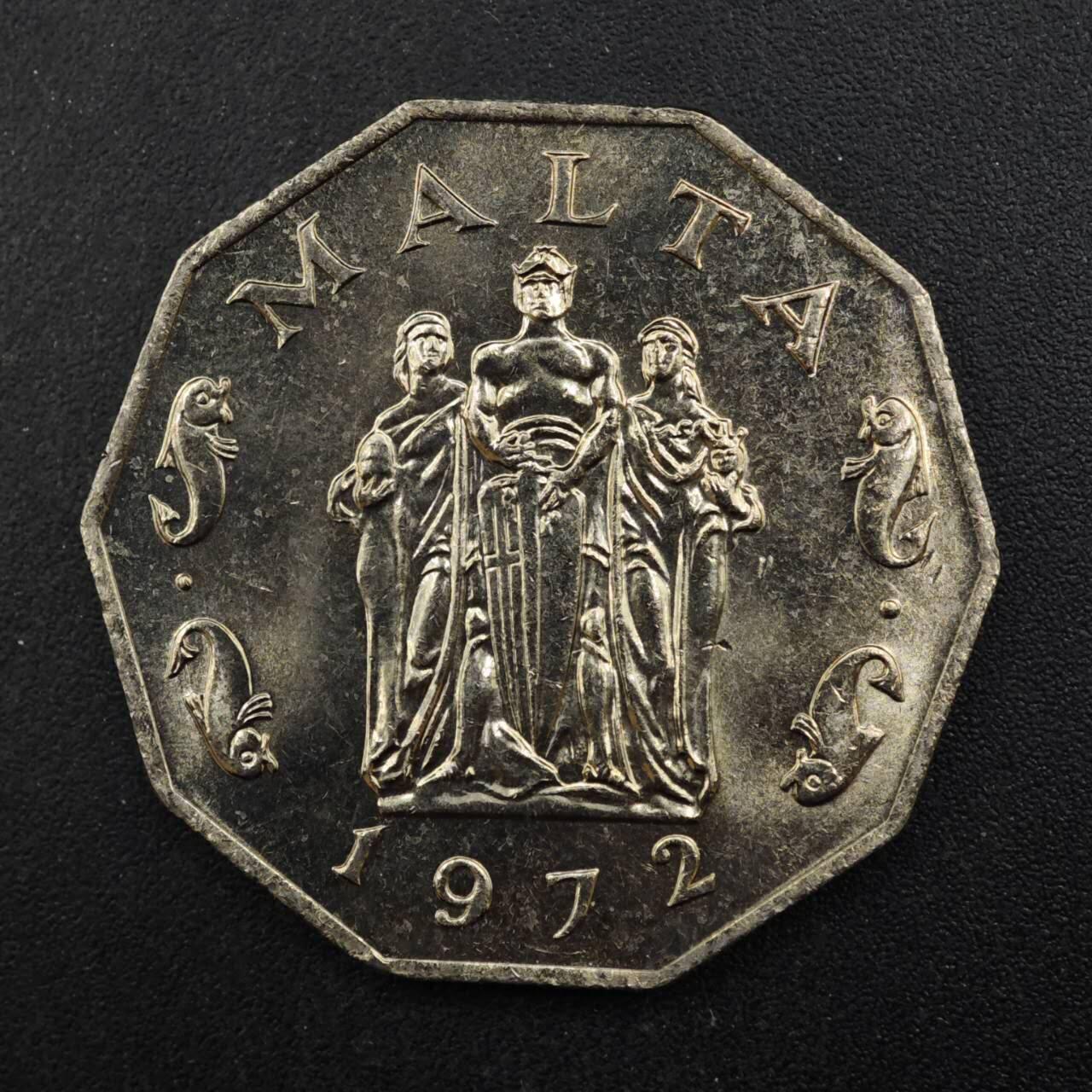 【淘币小摊】实时拍第八百四十三拍   散币场   满百包邮可预留二周 每周一统一发货   马耳他1972年50分镍币