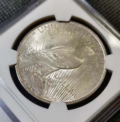 甄臻铺-世界币章拍卖（第46期）送拍享返佣金等优惠多多（1月10日精品场，敬请期待） NGC-MS63 美国 1922年 1美元 和平银币 转光明显 鹰面银霜感强