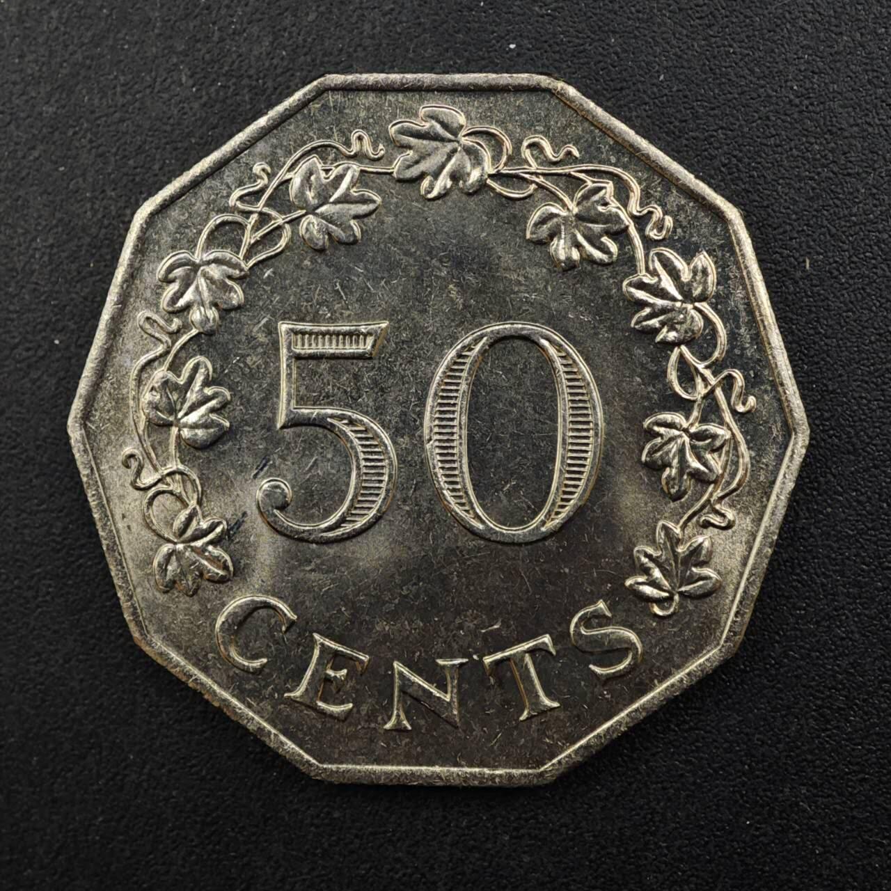 【淘币小摊】实时拍第八百四十三拍   散币场   满百包邮可预留二周 每周一统一发货   马耳他1972年50分镍币