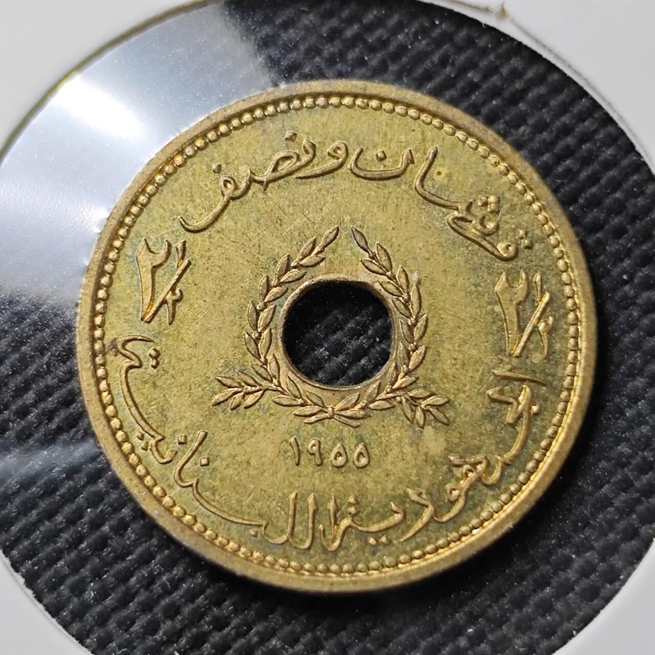 KK钱币收藏小铺  第387期  2月预留时间 周末发货  1955黎巴嫩2.5皮铜币