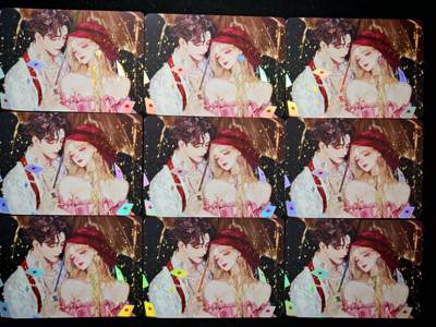 琦卡当当铺～第28期★★各种小漏~支持寄存★★~【9点40结束】扫码加群抽[包邮券]~ - 剧本杀流氓叙事彩闪唯美图小黛和阿齐，背面布雷诺q版全家福9宫