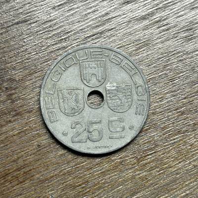 【铜匠收藏】★第135场★散币场，不寄存！！无佣金，30包邮。不满30元，支付5元运费。《接受代拍 代送NGC评级》 - 1942 德占 比利时 25分锌币