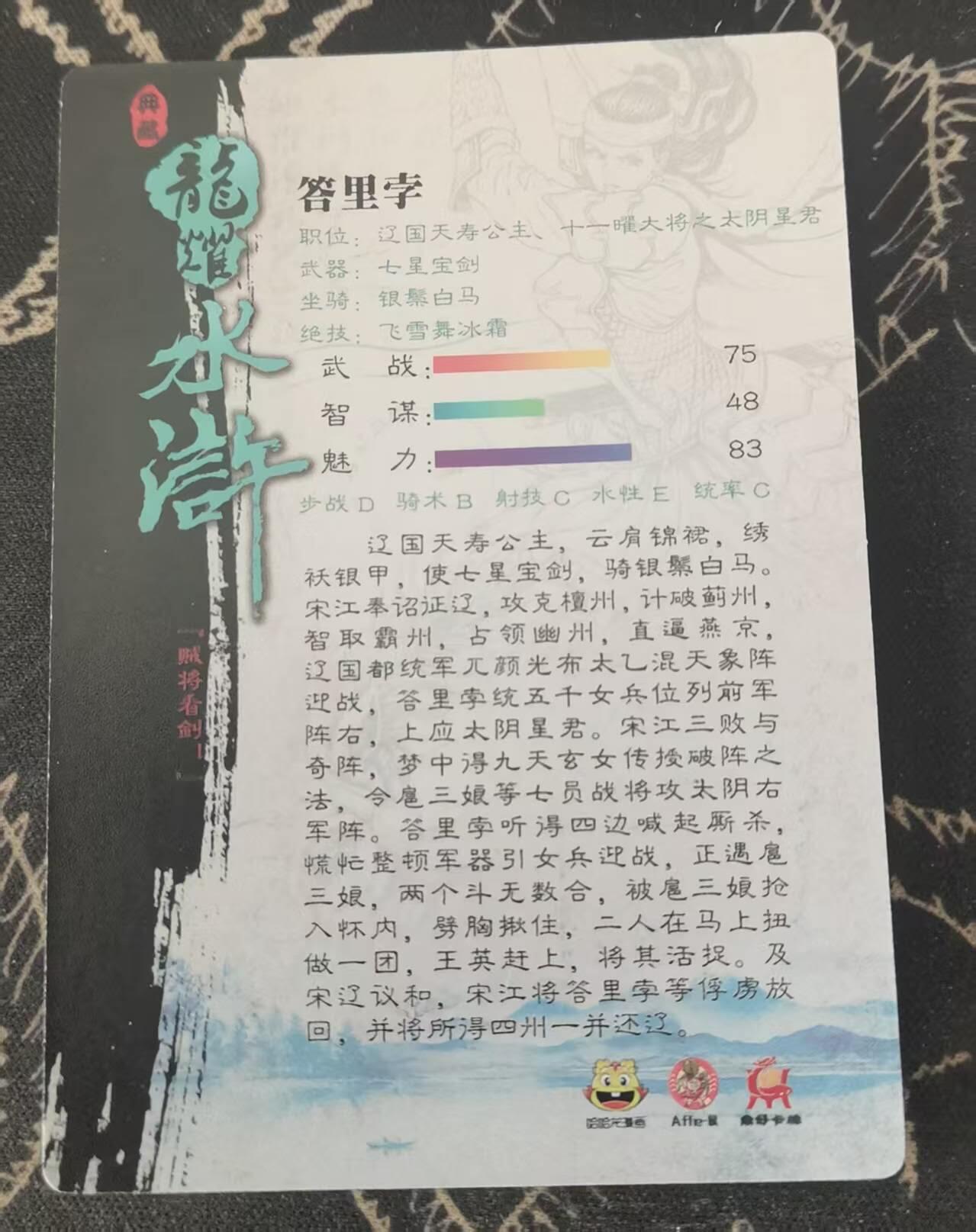 满200包邮！龙虎卡牌-七一场（满200元包邮，无佣金，每周六结拍，欢迎送拍） 半粗  龙耀水浒 - 天寿公主 (大套拆出)