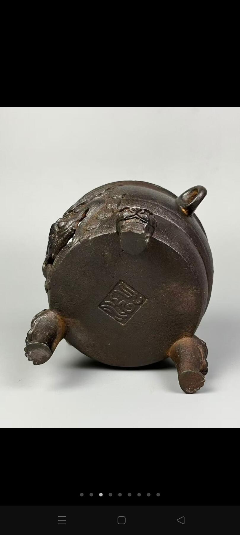 旧藏【京剧脸谱铜壶+铸铁炉】整套，全品完整，实拍如图！