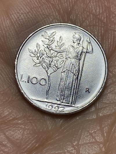 2026年第五场(总第一百七十四场）外国好品散币场(免佣金) - 意大利🇮🇹1992年100里拉(第二版关门年仅发行3年，小尺寸版)