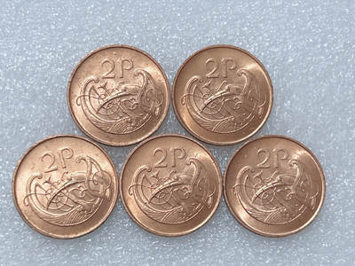 第一海外回流一元起拍收藏 散集专场  第288期 - 爱尔兰1979年2便士硬币5枚 原光品