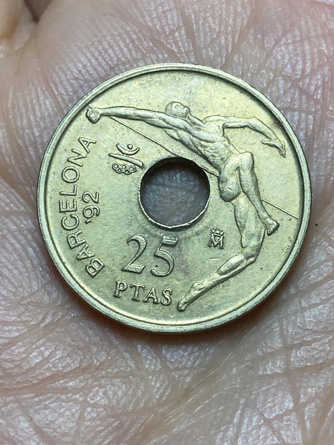 2026年第五场(总第一百七十四场）外国好品散币场(免佣金) 西班牙🇪🇸1991年25比塞塔(1992年巴塞罗那奥运会纪念币)